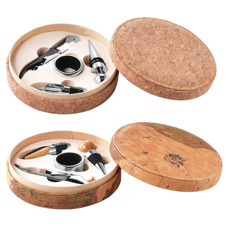 مجموعة نبيذ Cork Box Pu